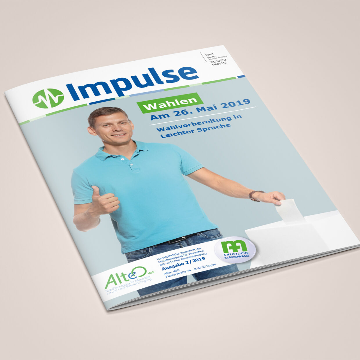Die Vorderseite der Broschüre "Impulse" von Alteo.