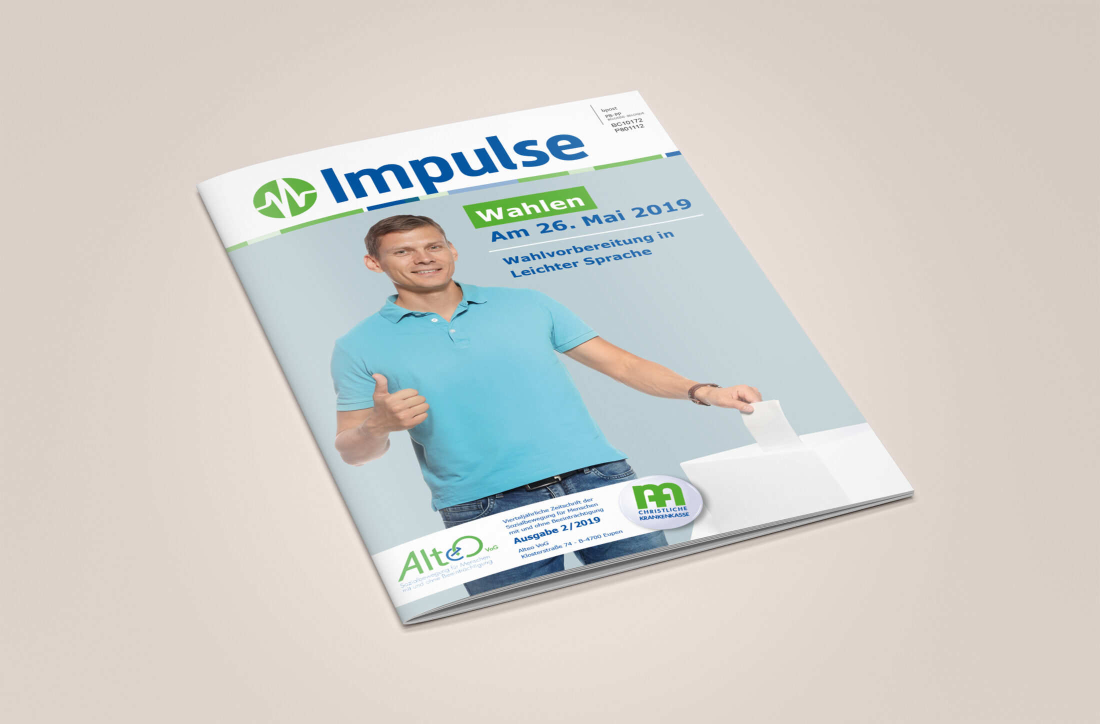 Die Vorderseite der Broschüre "Impulse" von Alteo.