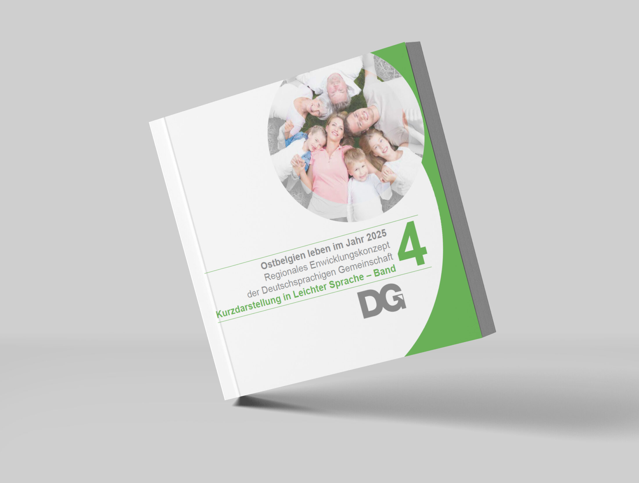 Die Vorderseite einer REK Broschüre. Die Broschüre hat rechts einen grünen Rand.